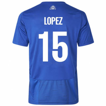 Kandiny Damen Marcos López #15 Weiß Blau Auswärtstrikot Trikot 2024/25 T-Shirt