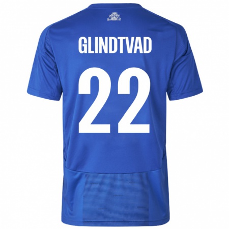 Kandiny Damen William Glindtvad #22 Weiß Blau Auswärtstrikot Trikot 2024/25 T-Shirt