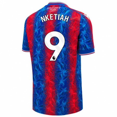 Kandiny Kinder Eddie Nketiah #9 Rot Blauen Streifen Heimtrikot Trikot 2024/25 T-Shirt