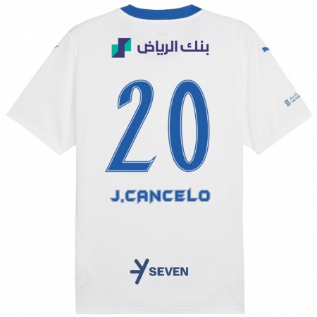 Kandiny Kinder João Cancelo #20 Weiß Blau Auswärtstrikot Trikot 2024/25 T-Shirt