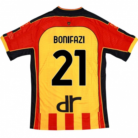 Kandiny Kinder Kevin Bonifazi #21 Gelb Rot Heimtrikot Trikot 2024/25 T-Shirt