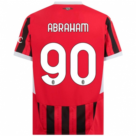 Kandiny Kinder Tammy Abraham #90 Rot Schwarz Heimtrikot Trikot 2024/25 T-Shirt