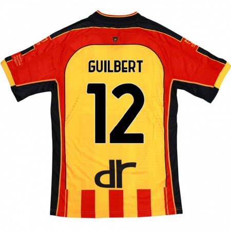 Kandiny Kinder Frédéric Guilbert #12 Gelb Rot Heimtrikot Trikot 2024/25 T-Shirt