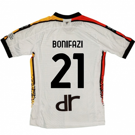 Kandiny Kinder Kevin Bonifazi #21 Weiß Schwarz Auswärtstrikot Trikot 2024/25 T-Shirt