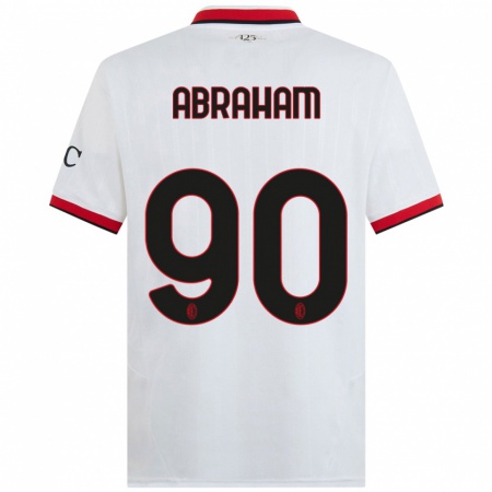 Kandiny Kinder Tammy Abraham #90 Weiß Schwarz Rot Auswärtstrikot Trikot 2024/25 T-Shirt