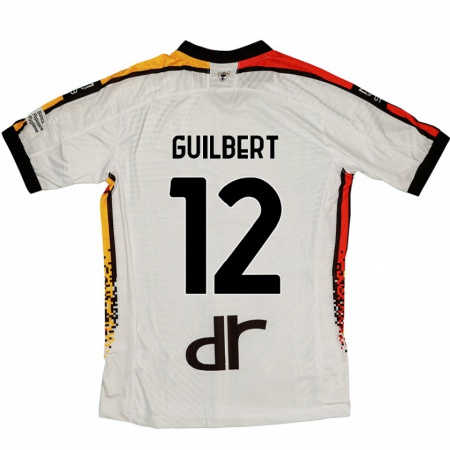 Kandiny Kinder Frédéric Guilbert #12 Weiß Schwarz Auswärtstrikot Trikot 2024/25 T-Shirt