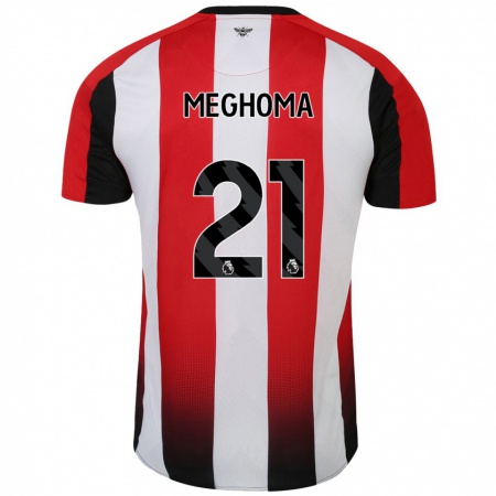 Kandiny Kinder Jayden Meghoma #21 Rot Weiß Heimtrikot Trikot 2024/25 T-Shirt