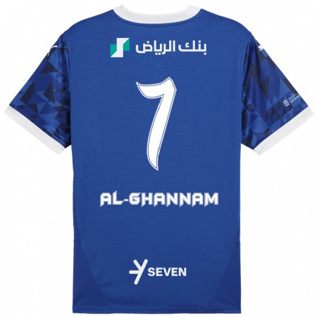 Kandiny Kinder Khalid Al-Ghannam #7 Dunkelblau Weiß Heimtrikot Trikot 2024/25 T-Shirt