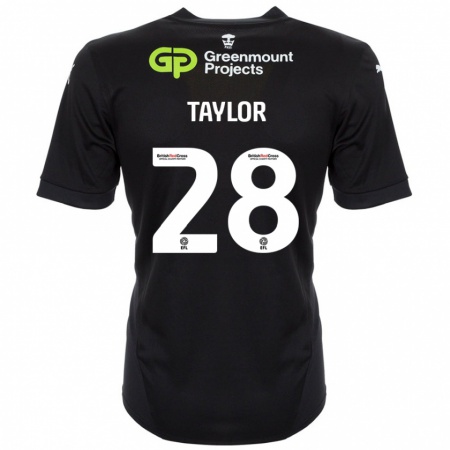 Kandiny Kinder Dale Taylor #28 Schwarz Auswärtstrikot Trikot 2024/25 T-Shirt