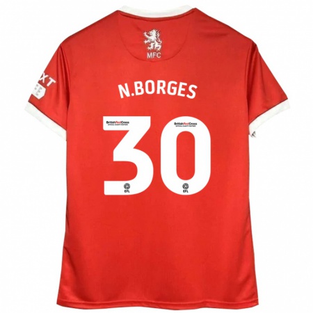 Kandiny Kinder Neto Borges #30 Rot Weiß Heimtrikot Trikot 2024/25 T-Shirt