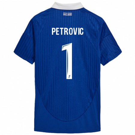 Kandiny Herren Djordje Petrovic #1 Blau Weiß Heimtrikot Trikot 2024/25 T-Shirt