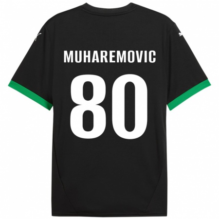 Kandiny Herren Tarik Muharemovic #80 Schwarz Dunkelgrün Heimtrikot Trikot 2024/25 T-Shirt