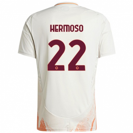 Kandiny Herren Mario Hermoso #22 Cremeweiß Orange Auswärtstrikot Trikot 2024/25 T-Shirt