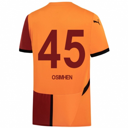 Kandiny Herren Victor Osimhen #45 Gelb Rot Heimtrikot Trikot 2024/25 T-Shirt