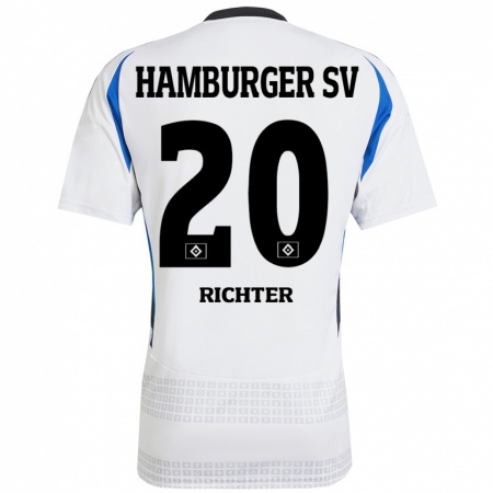 Kandiny Herren Marco Richter #20 Weiß Blau Heimtrikot Trikot 2024/25 T-Shirt