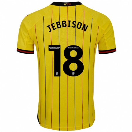 Kandiny Herren Daniel Jebbison #18 Gelb Schwarz Heimtrikot Trikot 2024/25 T-Shirt