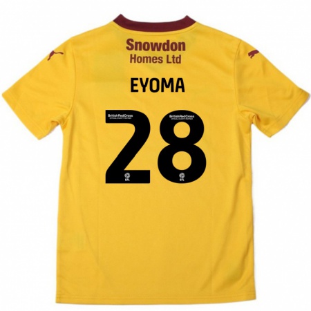 Kandiny Herren Timothy Eyoma #28 Orange Burgunderrot Auswärtstrikot Trikot 2024/25 T-Shirt