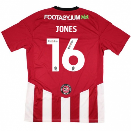 Kandiny Herren Patrick Jones #16 Rot Weiß Heimtrikot Trikot 2024/25 T-Shirt