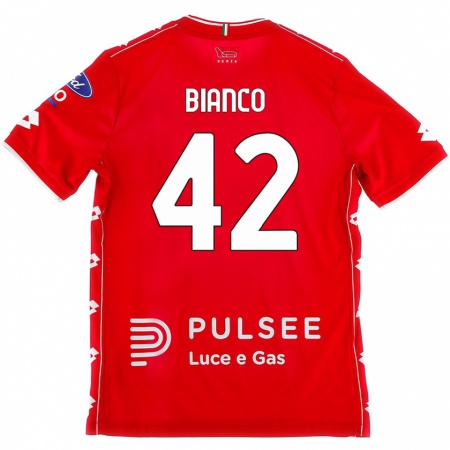 Kandiny Damen Alessandro Bianco #42 Rot Weiß Heimtrikot Trikot 2024/25 T-Shirt