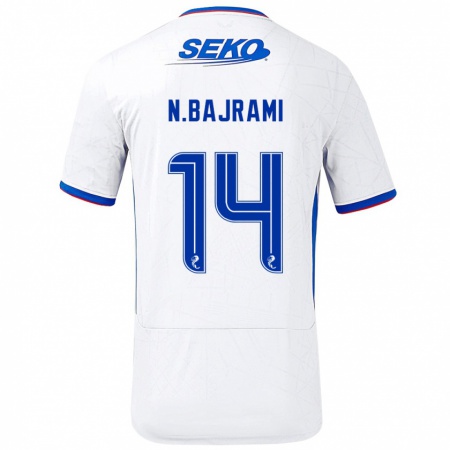 Kandiny Damen Nedim Bajrami #14 Weiß Blau Auswärtstrikot Trikot 2024/25 T-Shirt