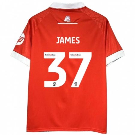 Kandiny Damen Matty James #37 Rot Weiß Heimtrikot Trikot 2024/25 T-Shirt