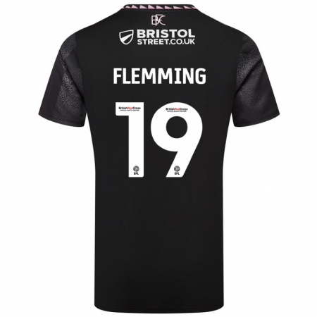 Kandiny Damen Zian Flemming #19 Schwarz Auswärtstrikot Trikot 2024/25 T-Shirt